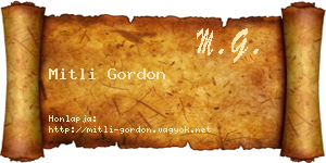 Mitli Gordon névjegykártya